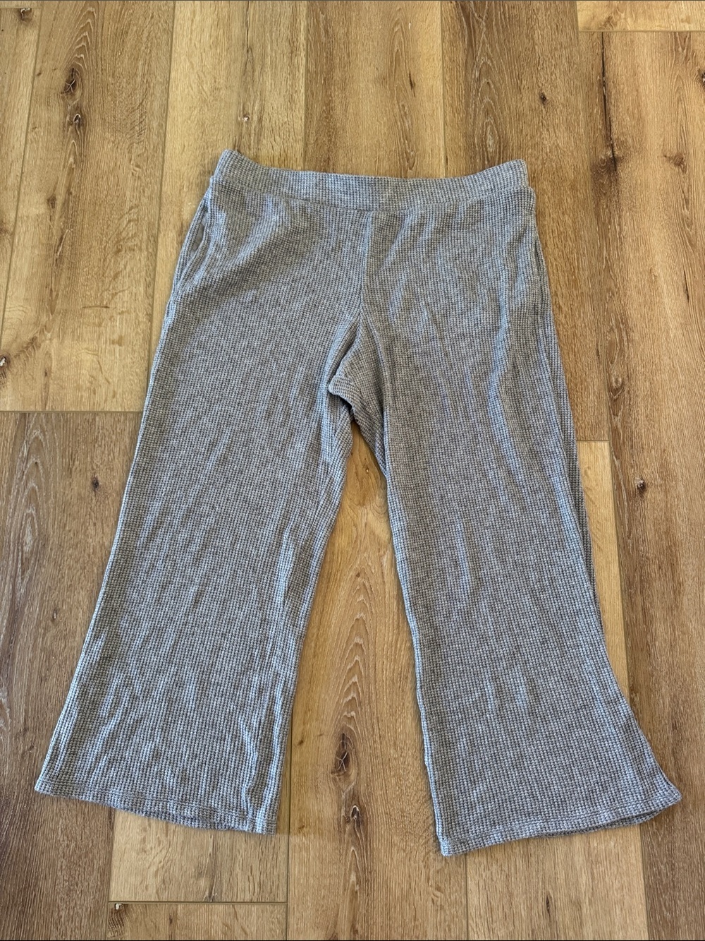 Express | Gray/Metallic Waffle | Wide Leg Lounge Pants | size XL